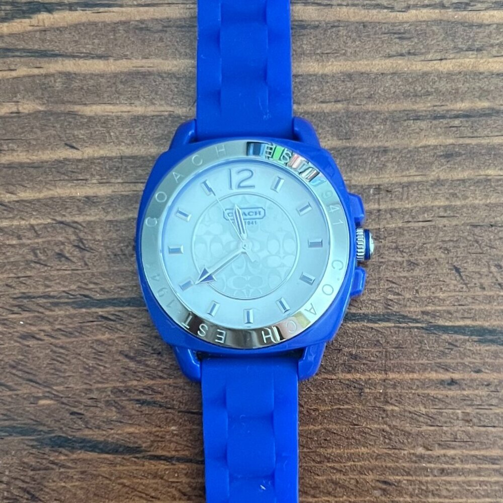 Coach - Blue Silicone Strap Analog Wrist Watch